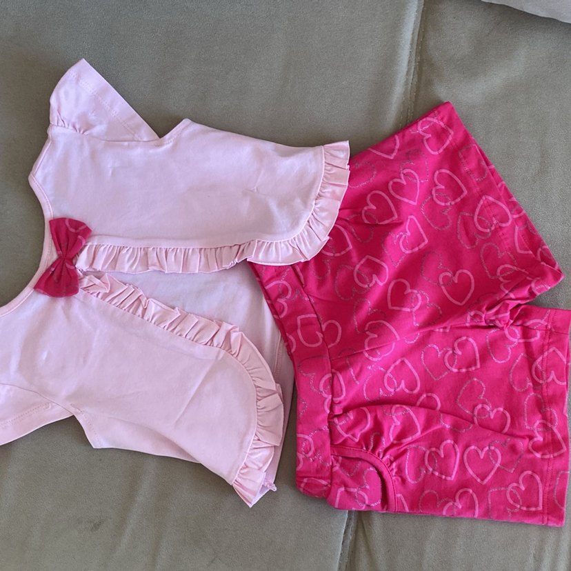 Pembe Kız Bebek Kısa Kollu Takım - Görsel 2
