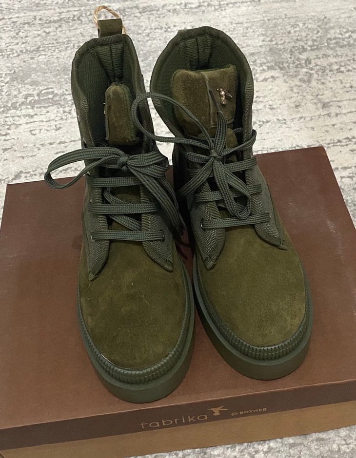 Haki hakiki deri Topuklu Kadın Bot - Görsel 2