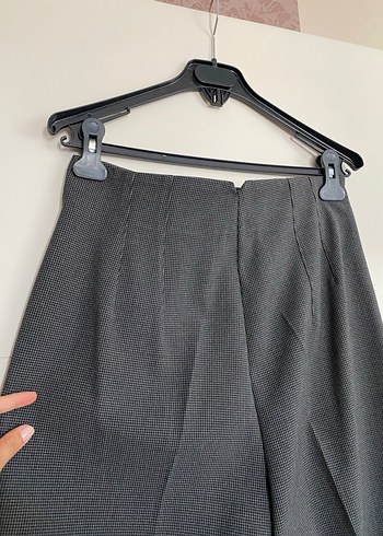 Zara Gri Regular Fit Keten Kumaş Pantolon