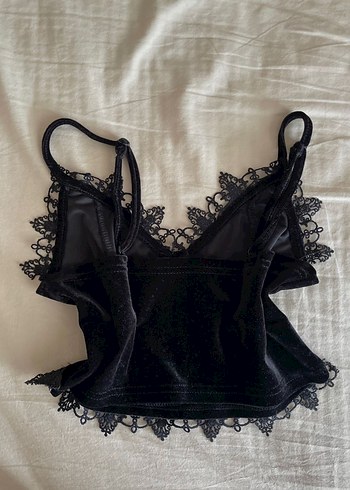 Y2k Goth grunge kadife dantelli bluz - Görsel 2