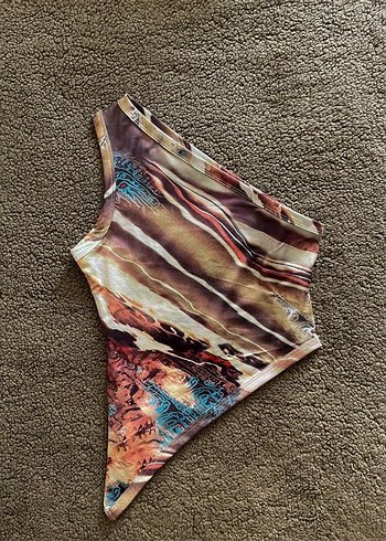 Y2k Asimetrik desenli bohem bluz - Görsel 2