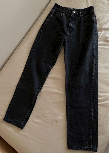 Y2k Vintage eskitme boru paça denim pantolon - Görsel 2
