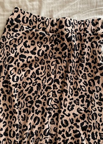 Leopar Desenli Asimetrik Vintage Midi Etek - Görsel 3