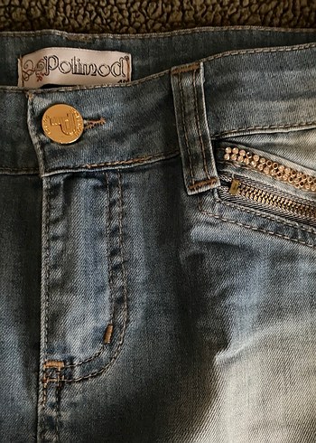 taşlı fermuar detaylı y2k etek - Görsel 2