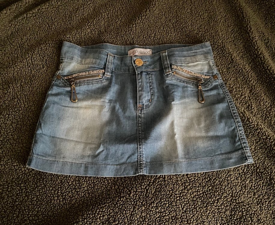 taşlı fermuar detaylı y2k etek - Görsel 5