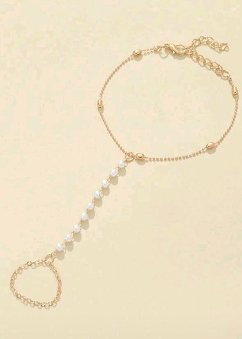 İnci Beyaz Kadın El Zinciri - Görsel 2