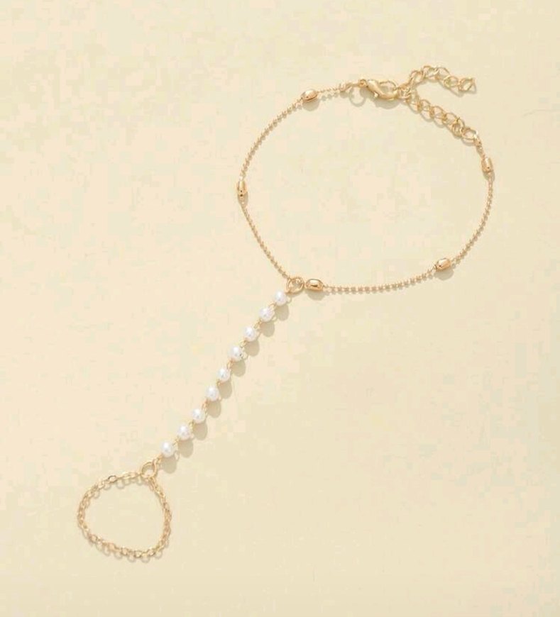 İnci Beyaz Kadın El Zinciri - Görsel 2