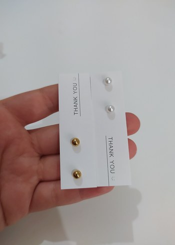 Diğer Mini Parlak Beyaz Kadın Küpeler