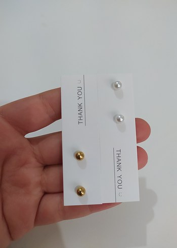 Mini Parlak Beyaz Kadın Küpeler
