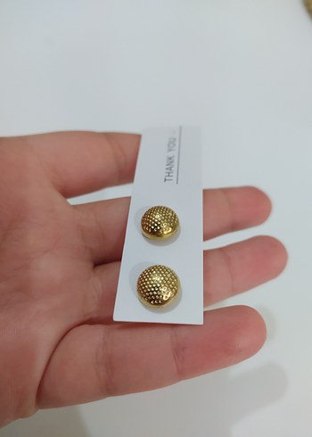Diğer Altın Renkli Düğme Küpe