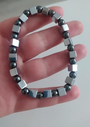  Gri Minimalist Boncuklu erkek Bileklik