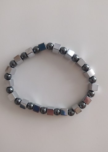  Beden Gri Minimalist Boncuklu erkek Bileklik