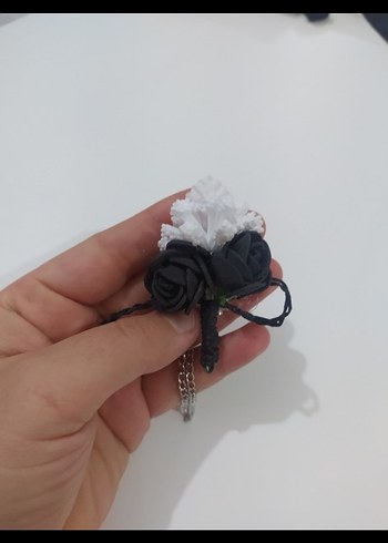 Siyah İpek Görünümlü Damat Papyonu ve Aksesuar Seti - Görsel 7