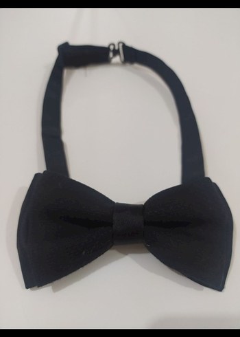 Siyah İpek Görünümlü Damat Papyonu ve Aksesuar Seti - Görsel 4