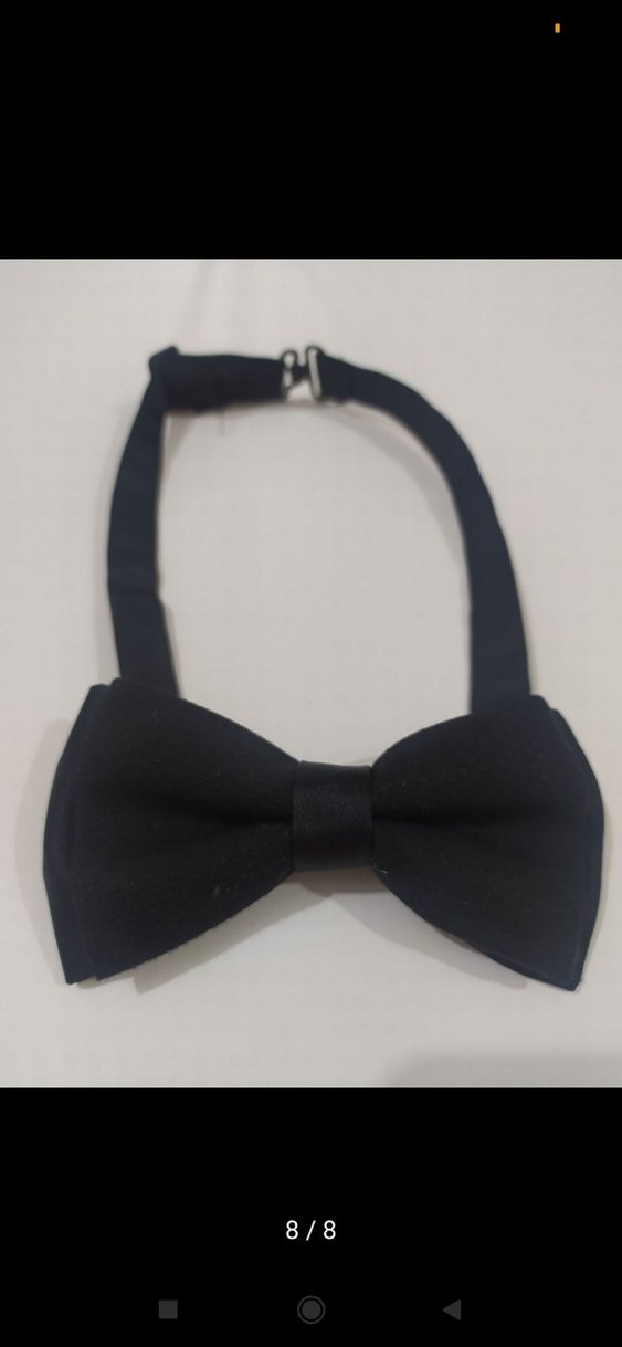 Siyah İpek Görünümlü Damat Papyonu ve Aksesuar Seti - Görsel 4