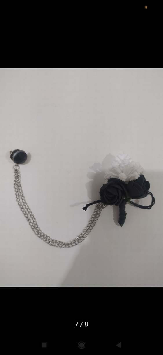 Siyah İpek Görünümlü Damat Papyonu ve Aksesuar Seti - Görsel 5