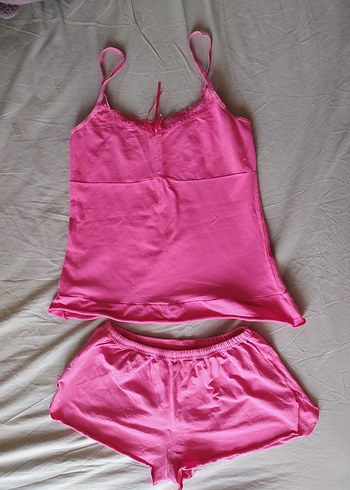 Pembe Mini Atlet ve Şort Pijama Takımı