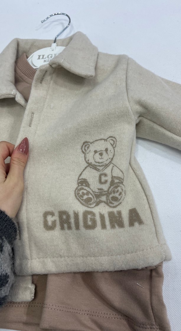 Kahverengi Bebek Erkek Takım, Uzun Kollu, Düğmeli - Görsel 2