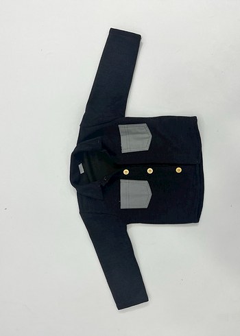 Düğmeli Gri Erkek Çocuk  Ceket - Görsel 2