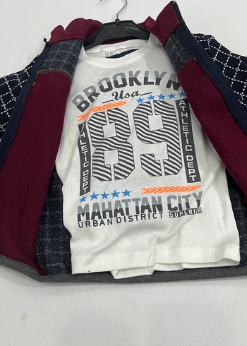 Bordo Fermuarlı Erkek Sweatshirt 1 2 3 4 yaş var - Görsel 2