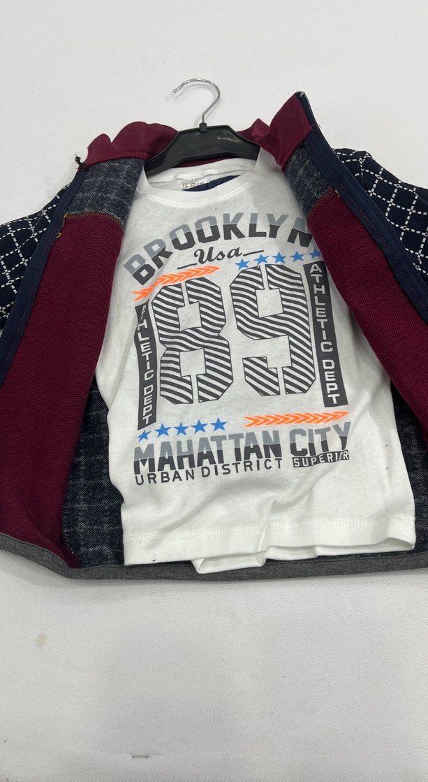 Bordo Fermuarlı Erkek Sweatshirt 1 2 3 4 yaş var - Görsel 2