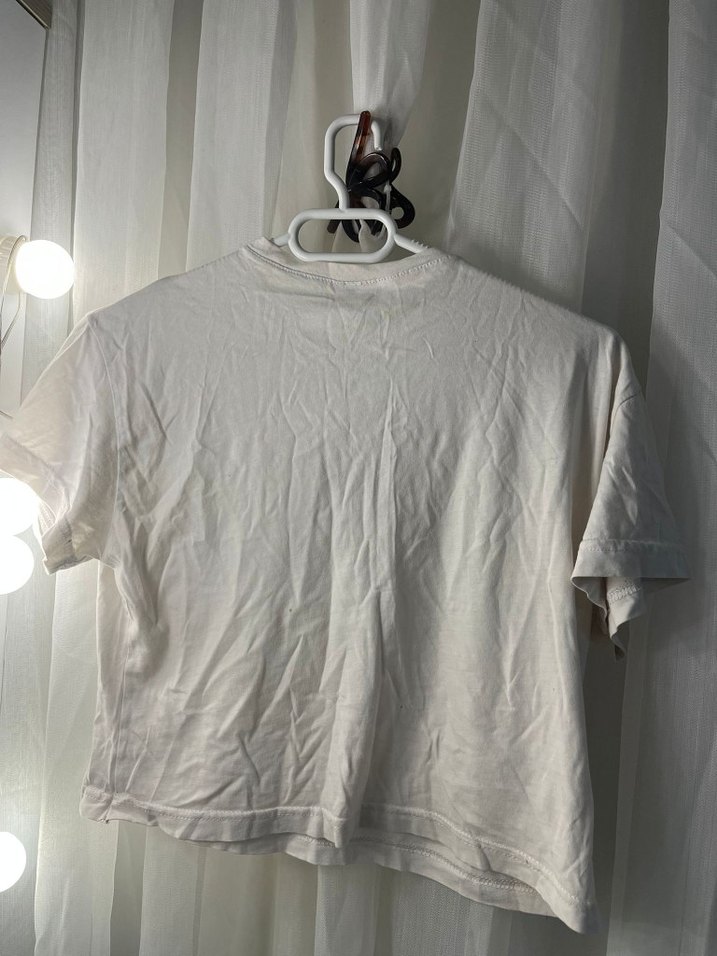 Beyaz Baskılı Kadın Kolsuz Tişört - Görsel 2