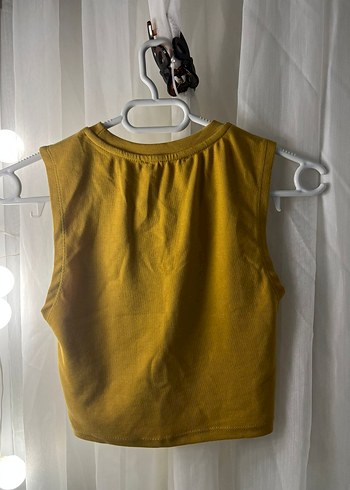 Sarı Leopar Desenli Crop Top - Görsel 2