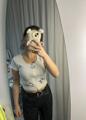 Kadın V Yaka Kısa Kollu Keten Gömlek - Görsel 3