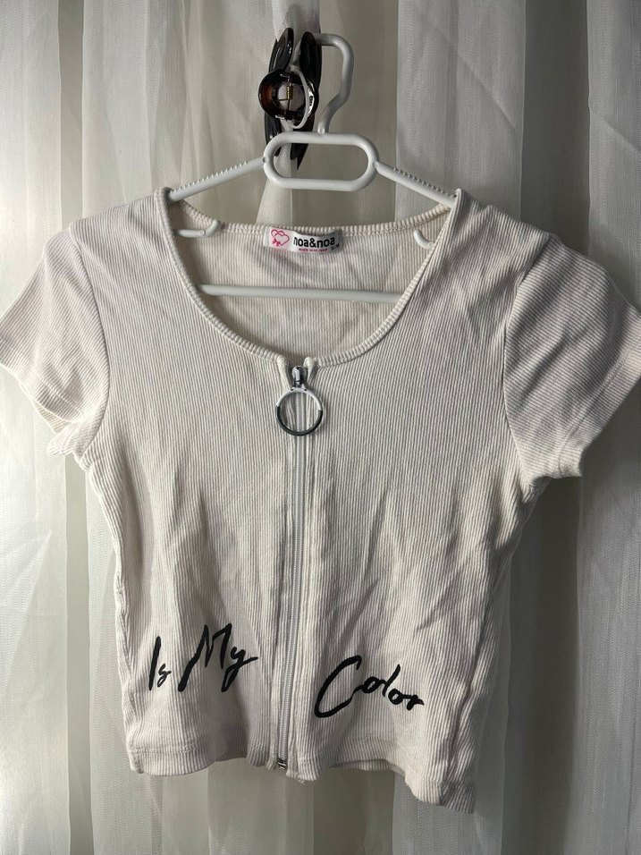 Kadın V Yaka Kısa Kollu Keten Gömlek - Görsel 2