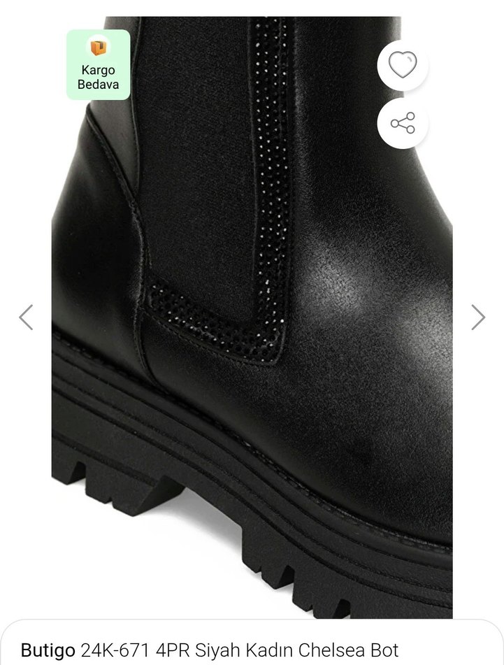 Siyah Deri Chelsea Bot, Kalın Topuklu - Görsel 2
