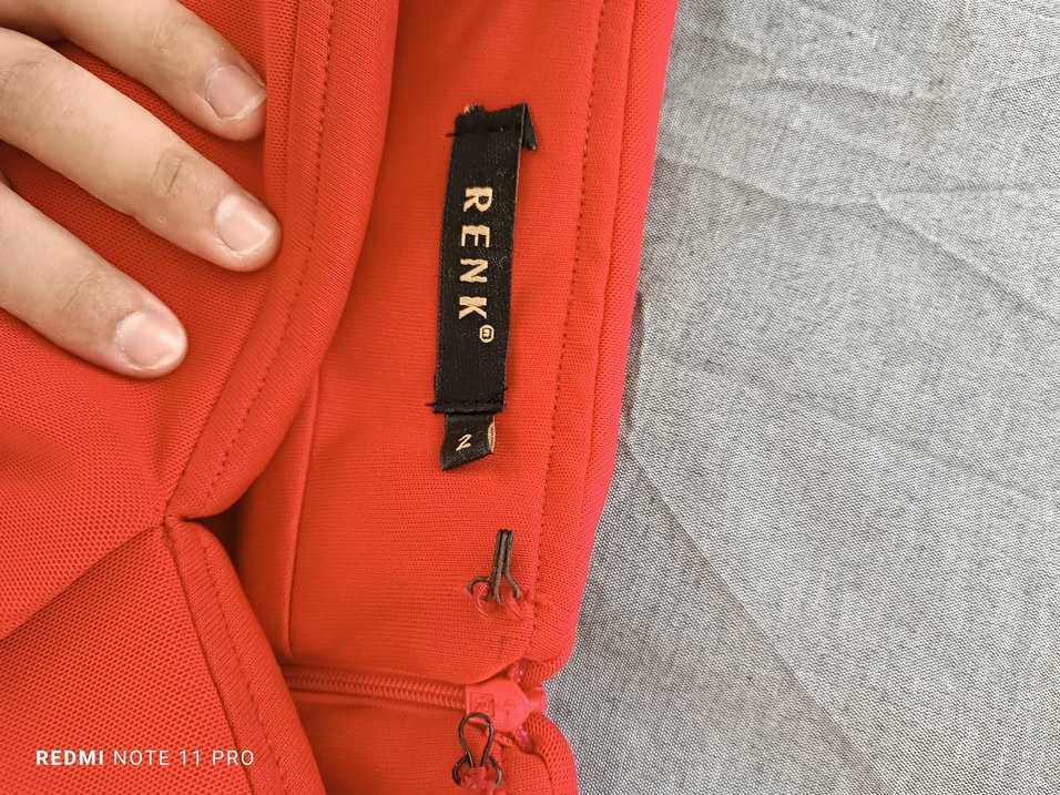 Kırmızı Drapeli Uzun Abiye Elbise - Görsel 3