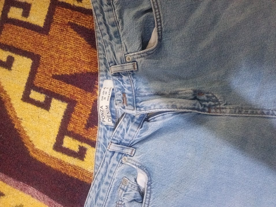 Kadın Mavi Loose Fit Midi Denim Pantolon - Görsel 4