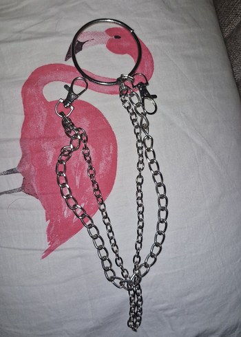 Detaylı Zincirli gumus Kadın Zinciri pantolon y2k aesthetic - Görsel 2