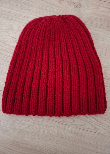 Bordo Örgü Kadın Bere - Görsel 3