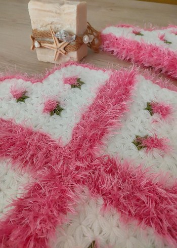 Nakışlı Pembe Banyo Lifi - Görsel 2