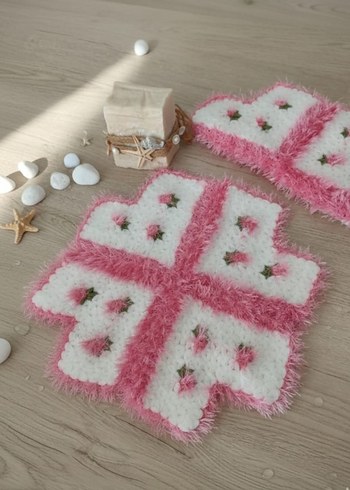 Nakışlı Pembe Banyo Lifi - Görsel 3