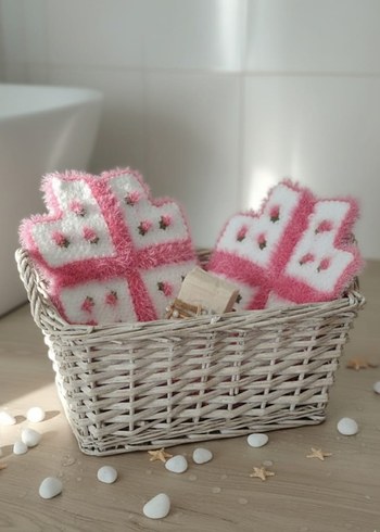 Nakışlı Pembe Banyo Lifi - Görsel 4