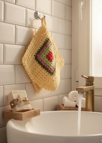 Renkli El örgüsü banyo lifi - Görsel 2