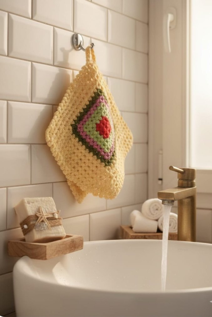 Renkli El örgüsü banyo lifi - Görsel 2