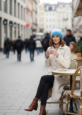 Mabi beyaz Örgü Kadın Bere - Görsel 3
