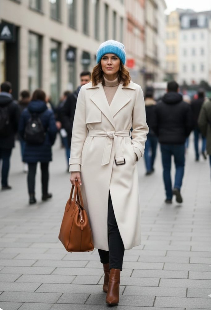 Mabi beyaz Örgü Kadın Bere - Görsel 2