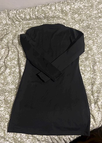 Uzun Kollu Siyah Gotik Kadın Elbise - Görsel 2