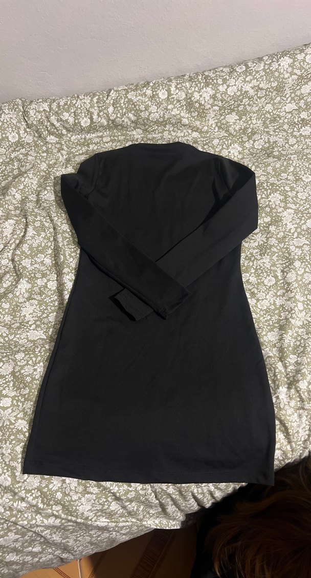 Uzun Kollu Siyah Gotik Kadın Elbise - Görsel 2