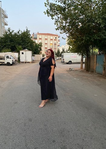 Abiye Siyah Uzun tül elbise