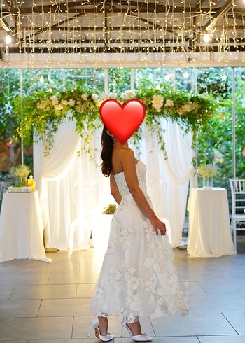 Straplez Beyaz Nişanlık - Görsel 2