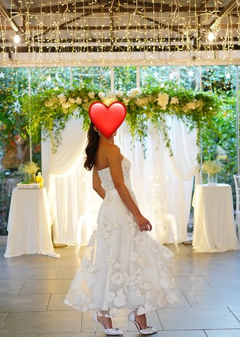 Straplez Beyaz Nişanlık - Görsel 4