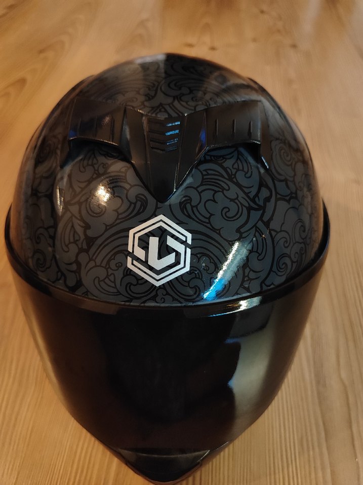 Gri Baskılı Motosiklet Kaskı - Görsel 3