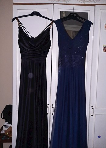 Lacivert-Siyah Uzun Abiye Elbise - Görsel 11