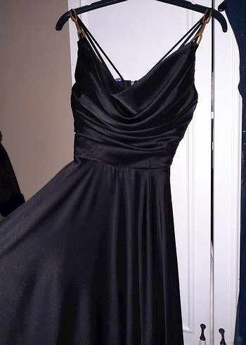 Lacivert-Siyah Uzun Abiye Elbise - Görsel 3