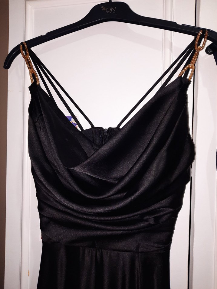 Lacivert-Siyah Uzun Abiye Elbise - Görsel 4